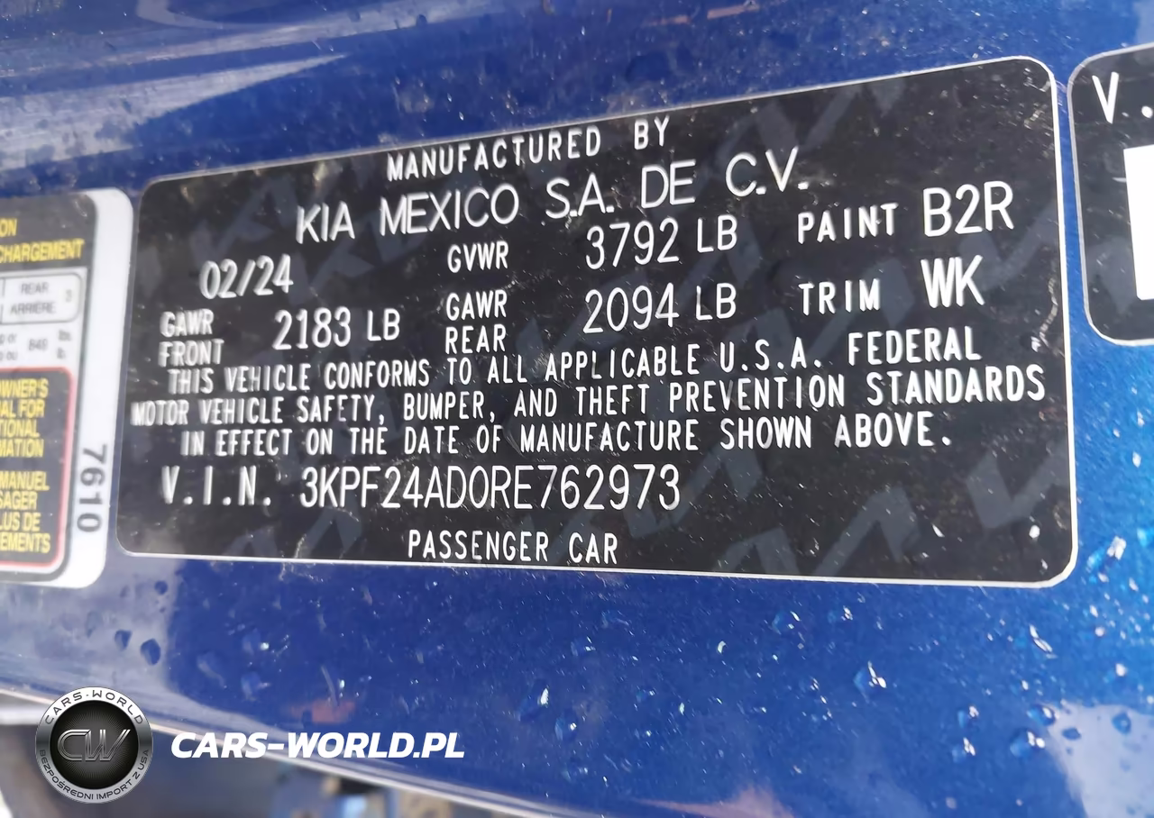 2024 Kia Forte Lxs VIN:3KPF24AD0RE762973 - 9