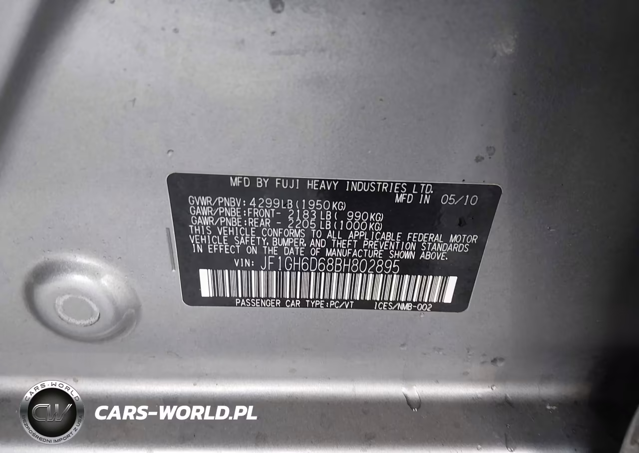 2011 Subaru Impreza Outback Sport VIN:JF1GH6D68BH802895 - 9