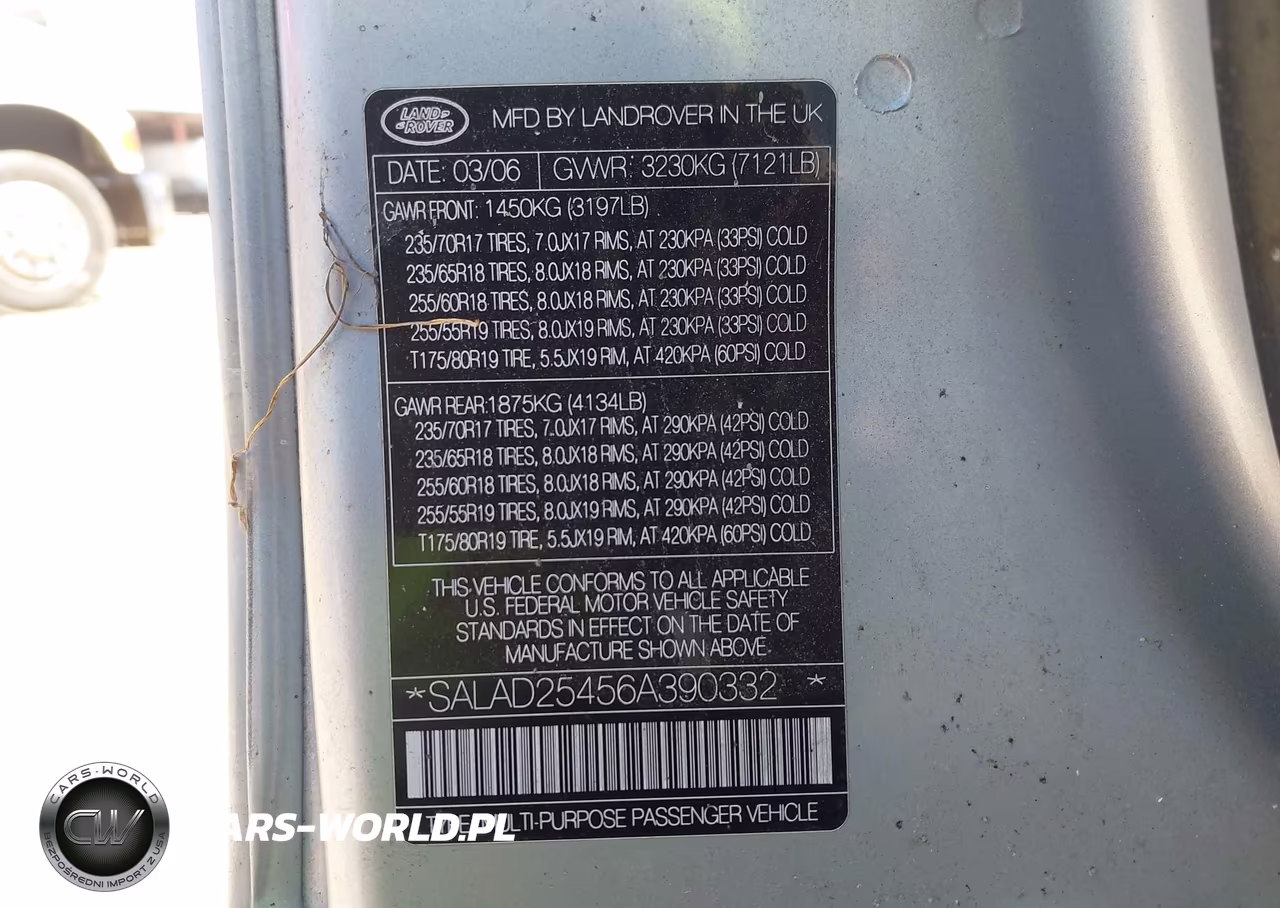 2006 Land Rover Lr3 V8 Se VIN:SALAD25456A390332 - 9