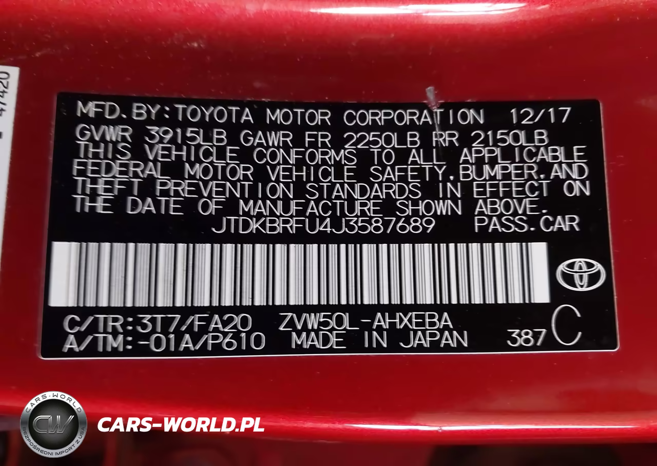 2018 Toyota Prius Two VIN:JTDKBRFU4J3587689 - 9