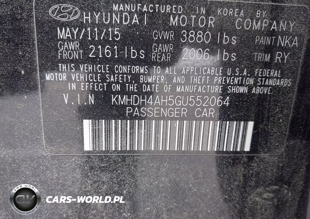 2016 Hyundai Elantra Sport VIN:KMHDH4AH5GU552064 - 9