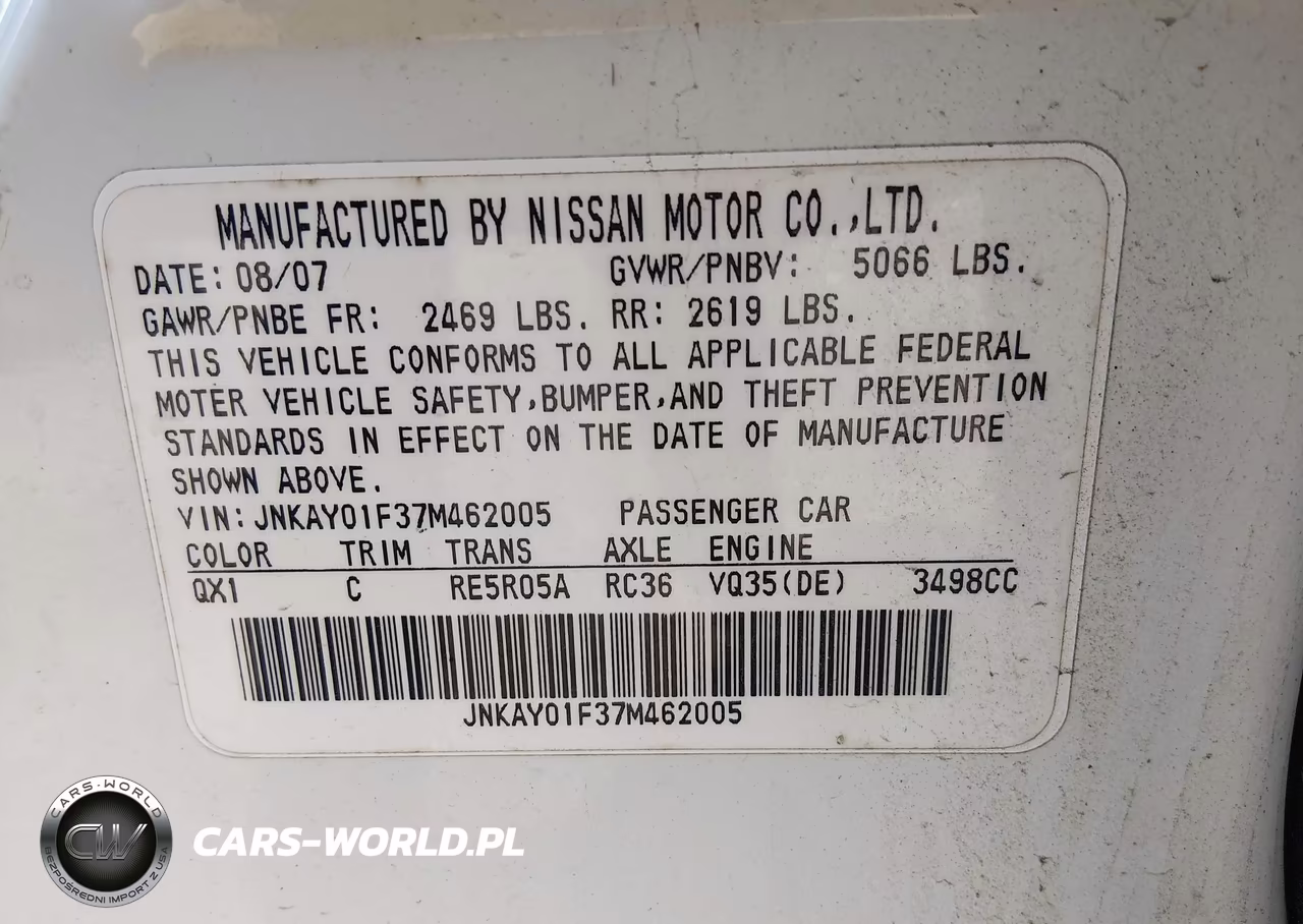 2007 Infiniti M35X VIN:JNKAY01F37M462005 - 9