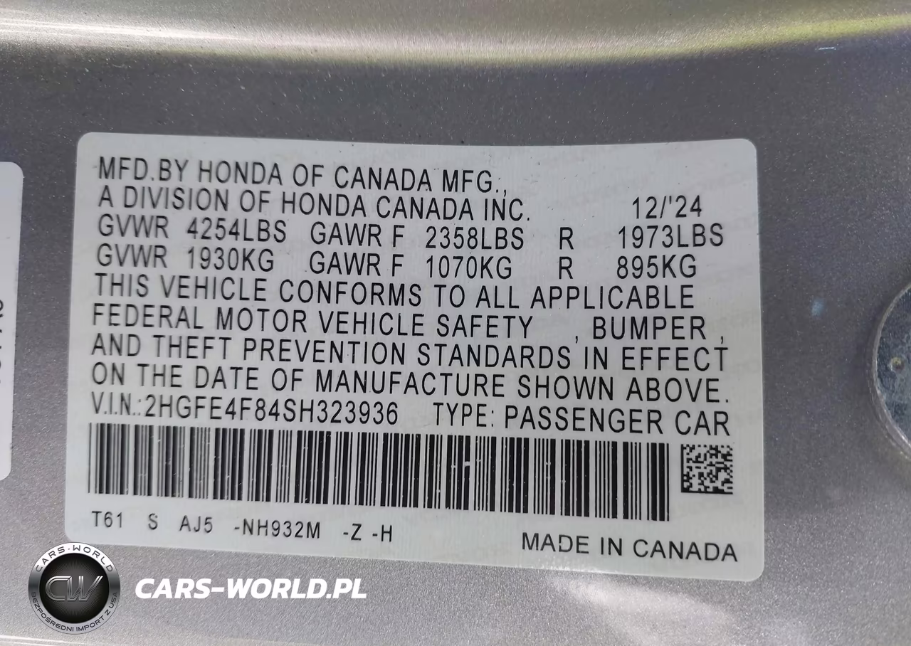2025 Honda Civic Hybrid Sport-Sport Touring VIN:2HGFE4F84SH323936 - 9