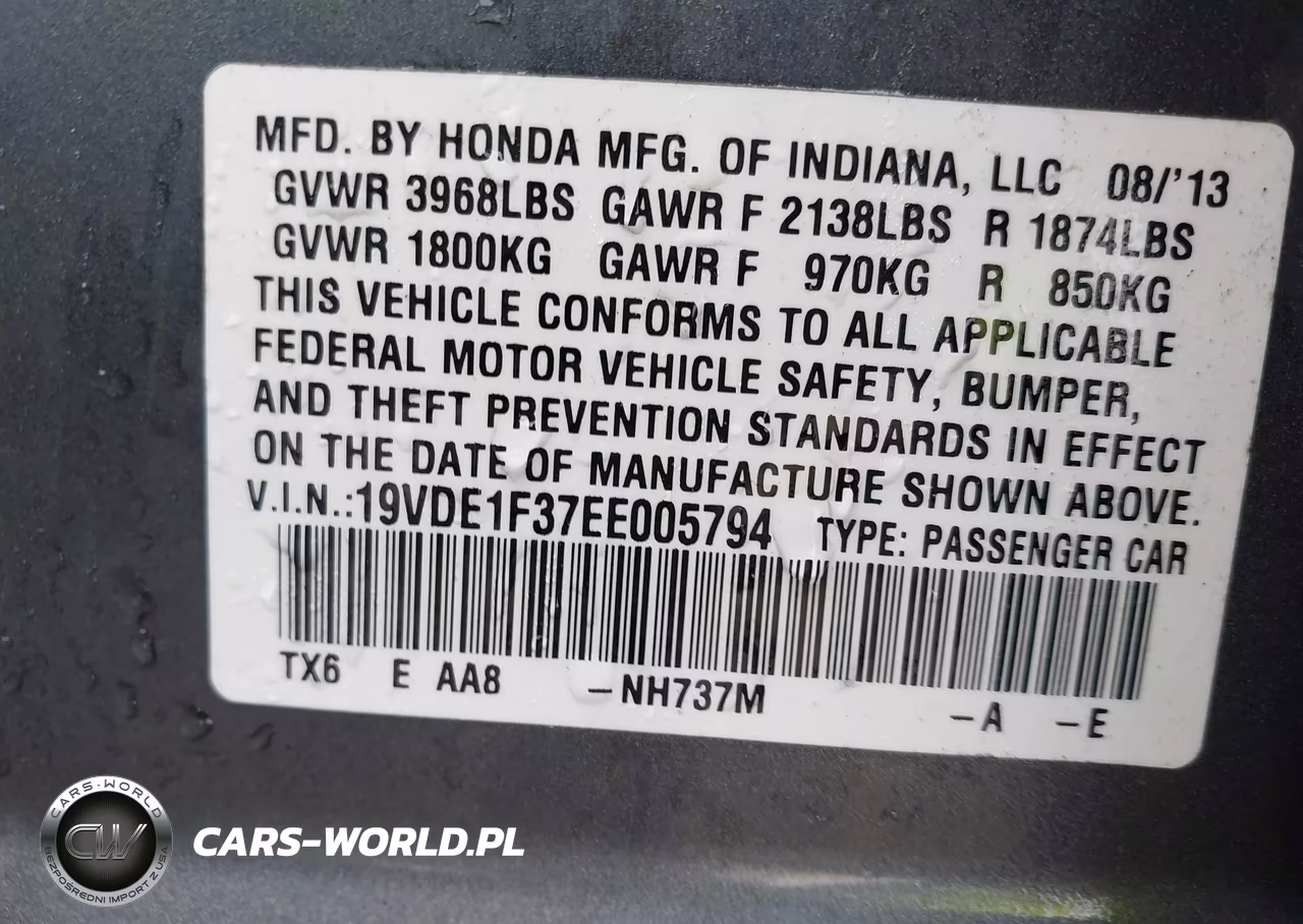 2014 Acura Ilx 2.0L VIN:19VDE1F37EE005794 - 9