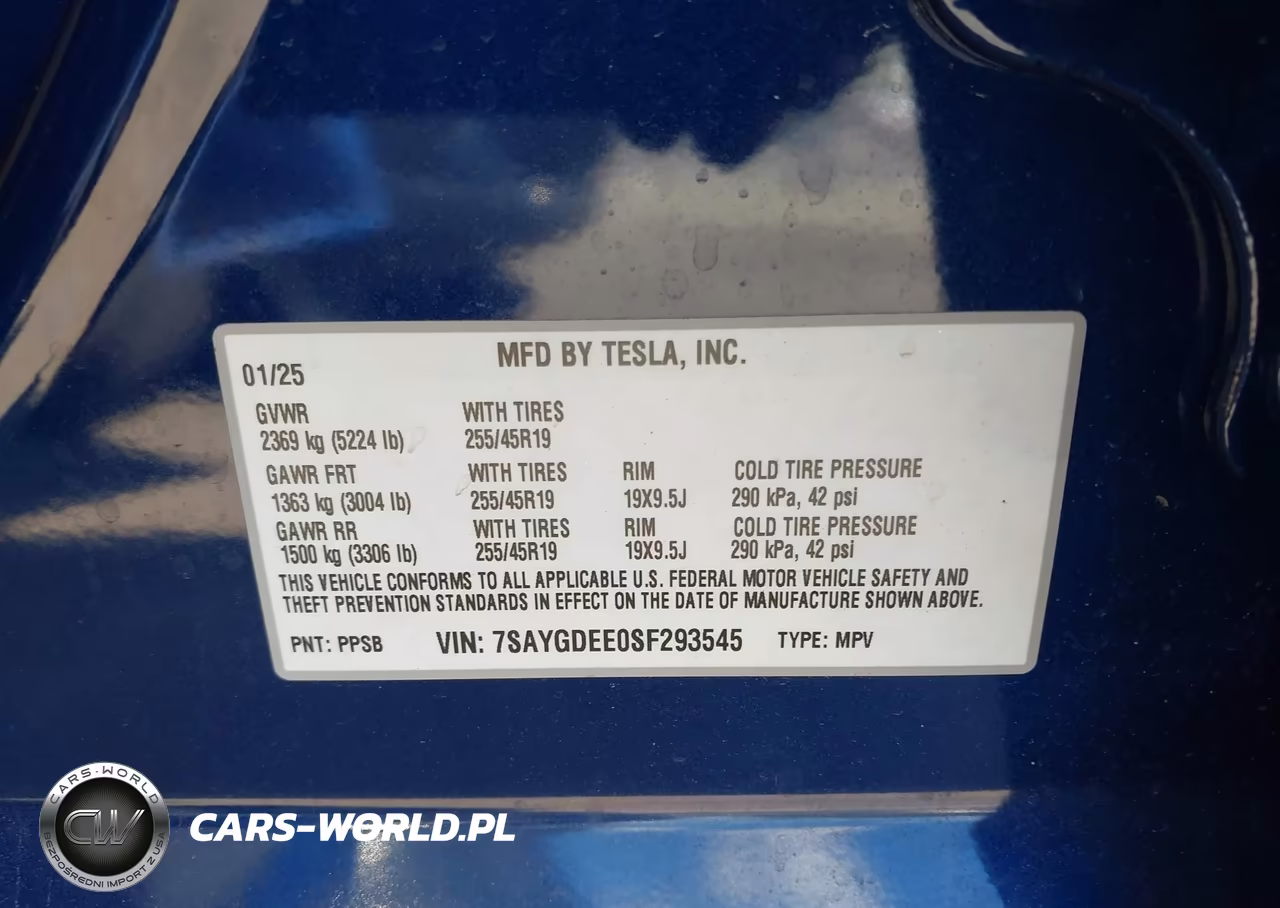2025 Tesla Model Y Long Range Dual Motor All-Wheel Drive VIN:7SAYGDEE0SF293545 - 9