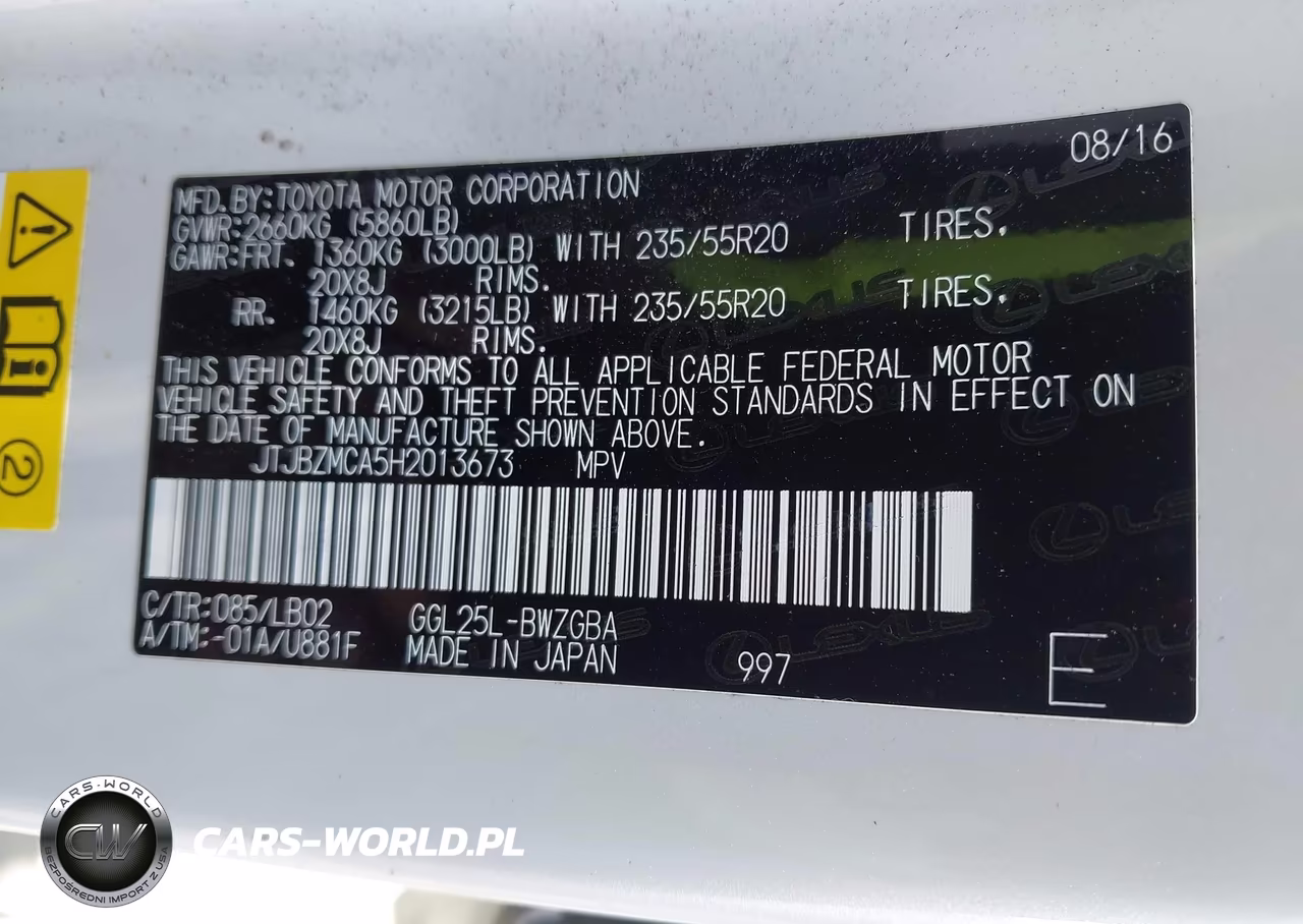 2017 Lexus Rx 350 VIN:JTJBZMCA5H2013673 - 9