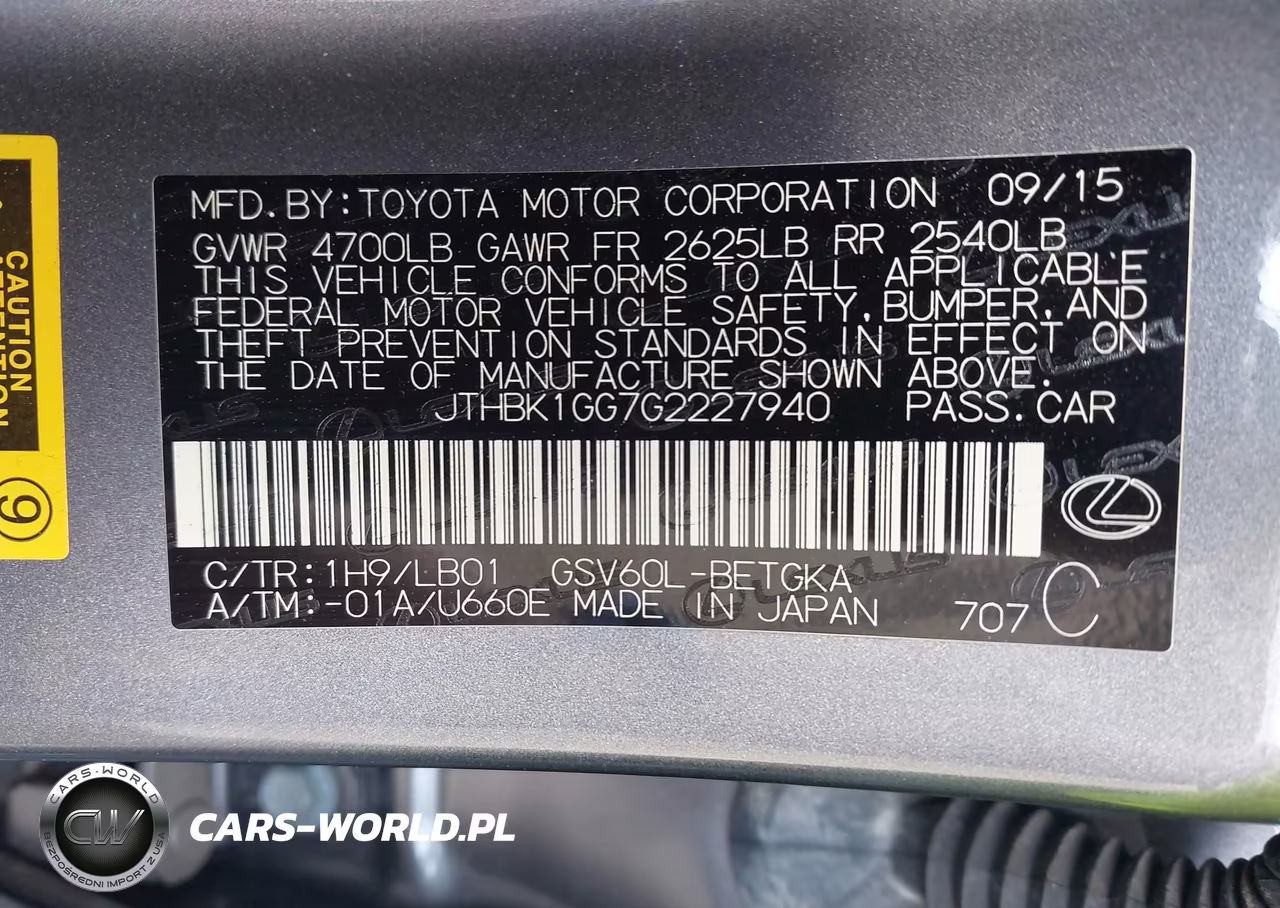 2016 Lexus Es 350 VIN:JTHBK1GG7G2227940 - 9