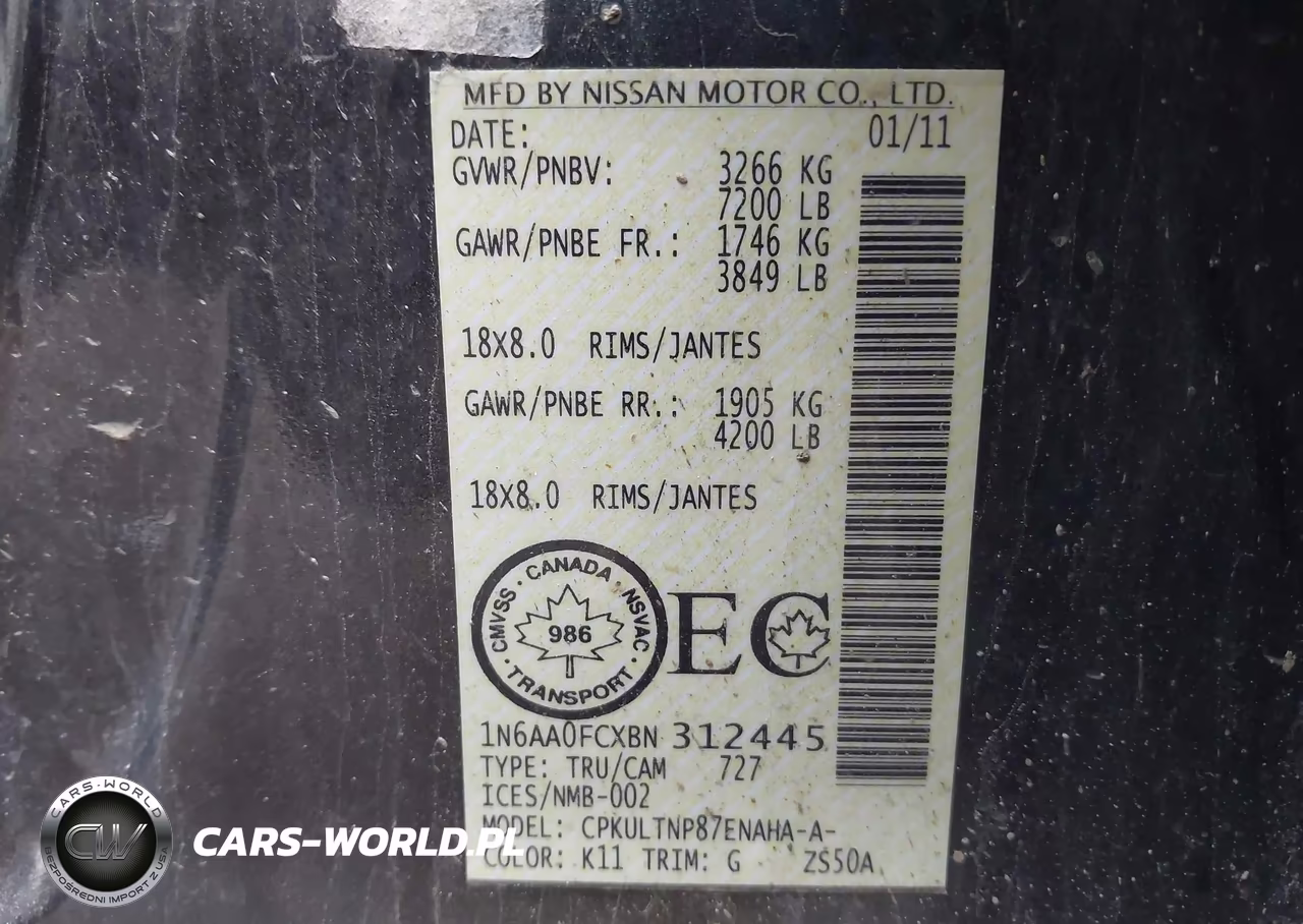2011 Nissan Titan Sv VIN:1N6AA0FCXBN312445 - 9
