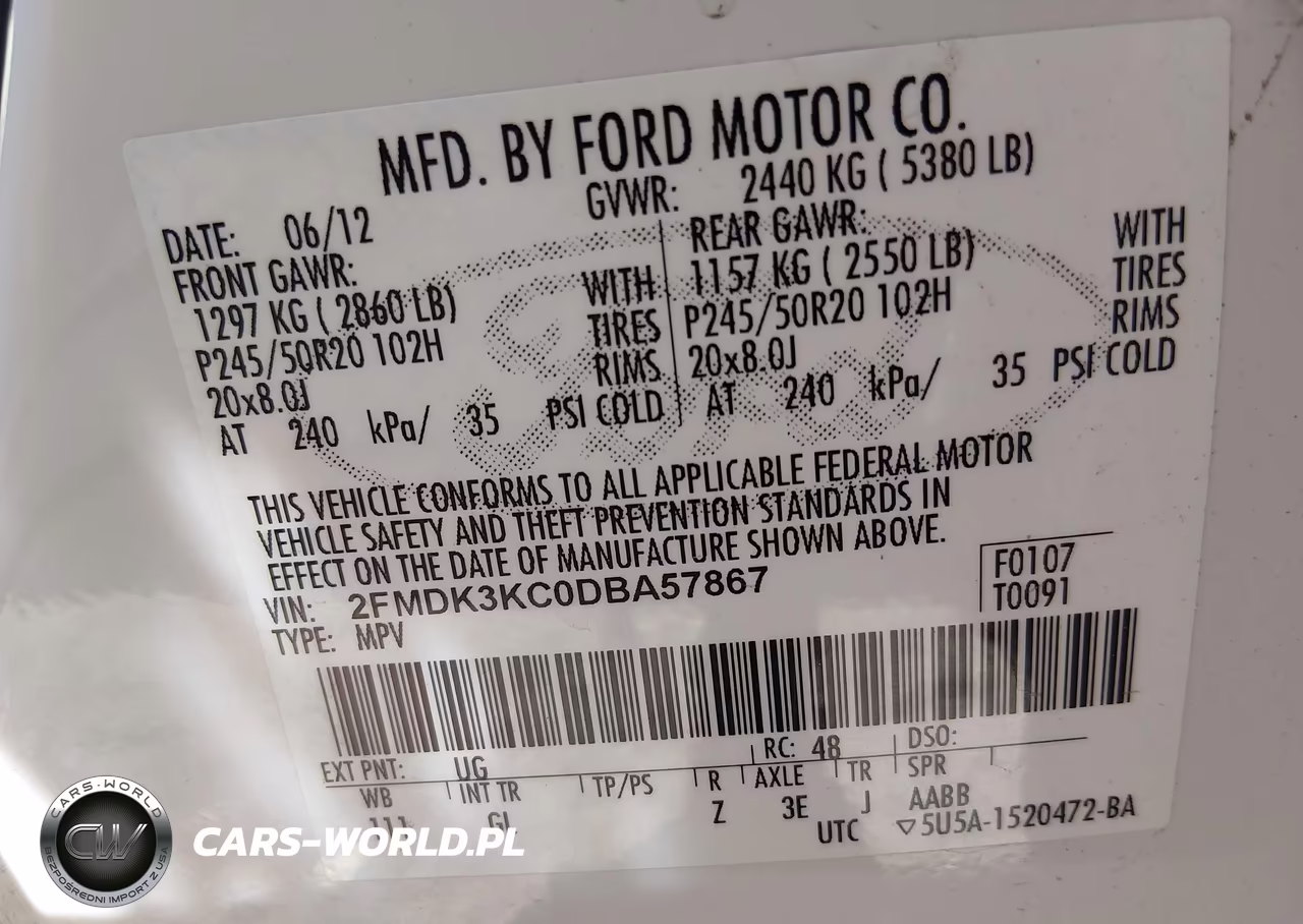 2013 Ford Edge Limited VIN:2FMDK3KC0DBA57867 - 9