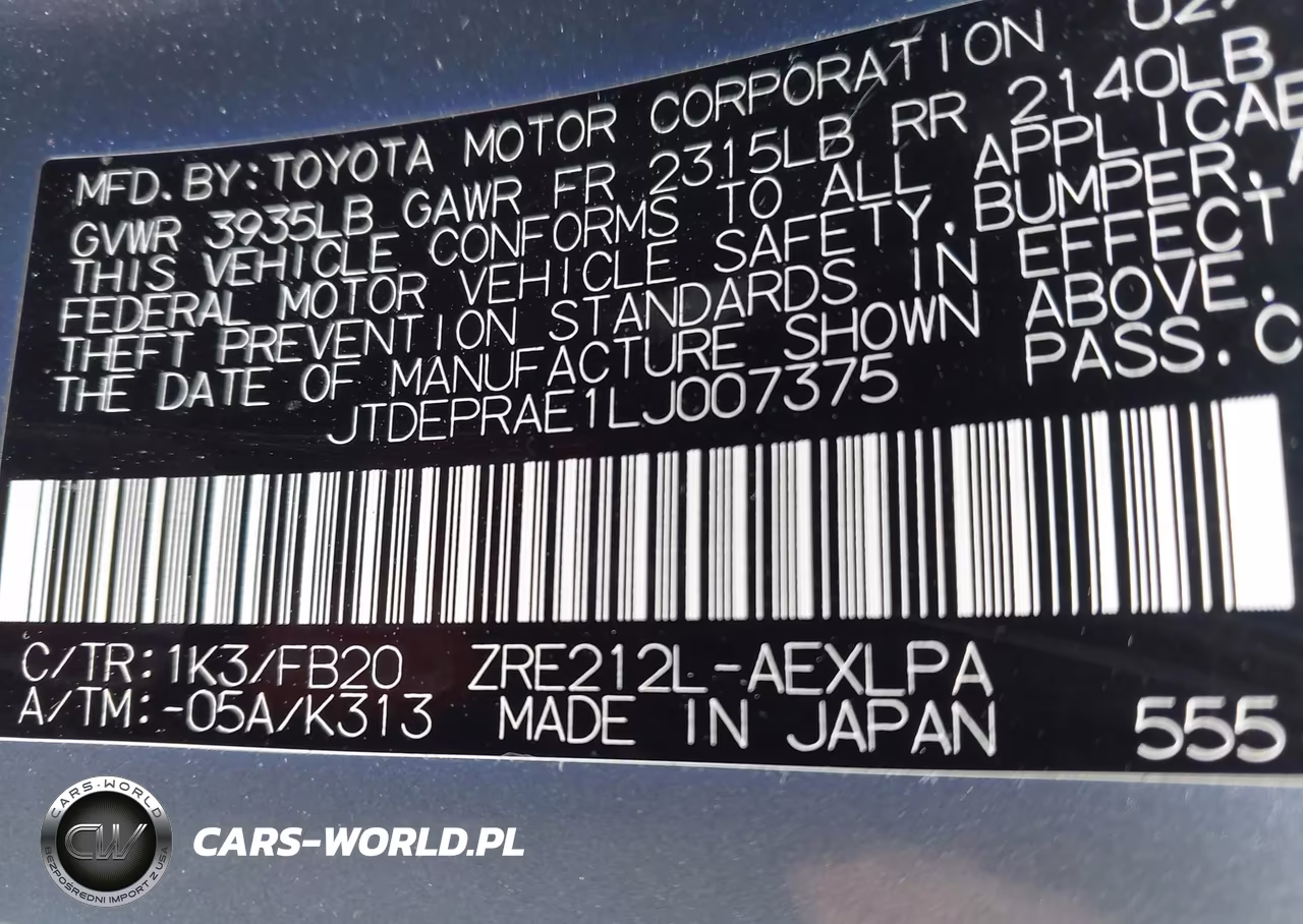 2020 Toyota Corolla Le VIN:JTDEPRAE1LJ007375 - 9