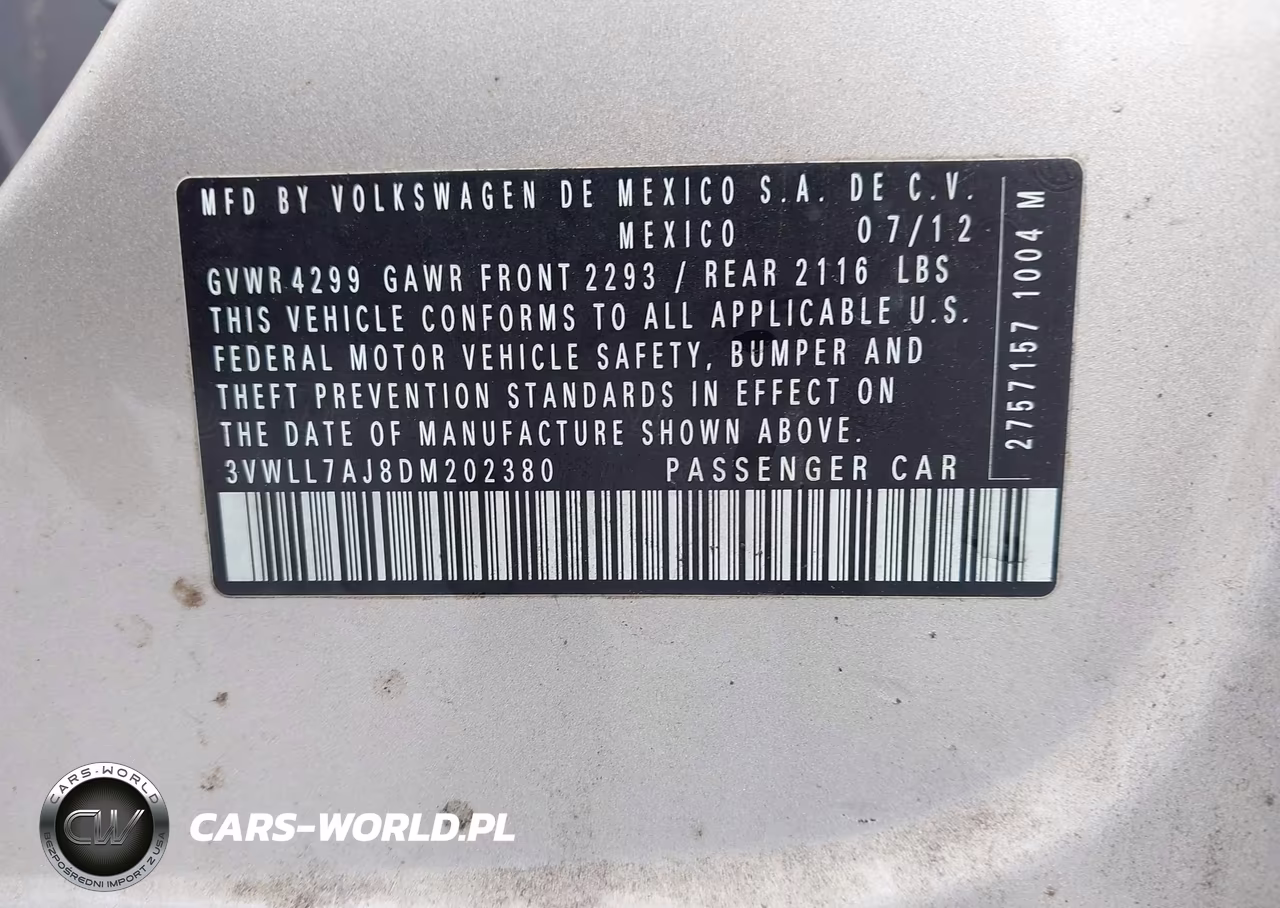 2013 Volkswagen Jetta 2.0L Tdi VIN:3VWLL7AJ8DM202380 - 9