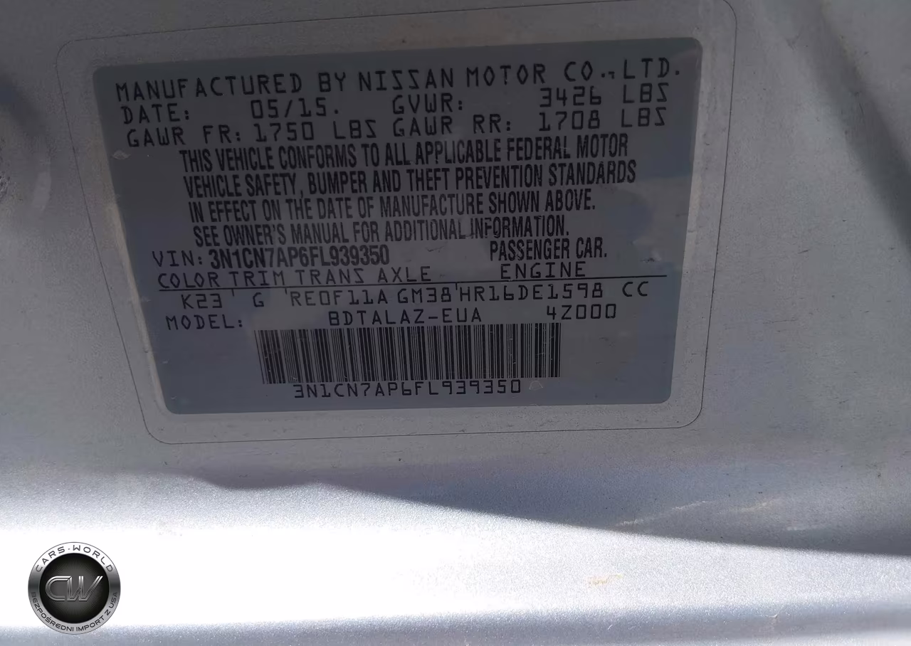 2015 Nissan Versa 1.6 S+ VIN:3N1CN7AP6FL939350 - 9