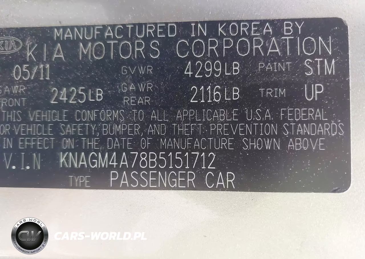 2011 Kia Optima Lx VIN:KNAGM4A78B5151712 - 9