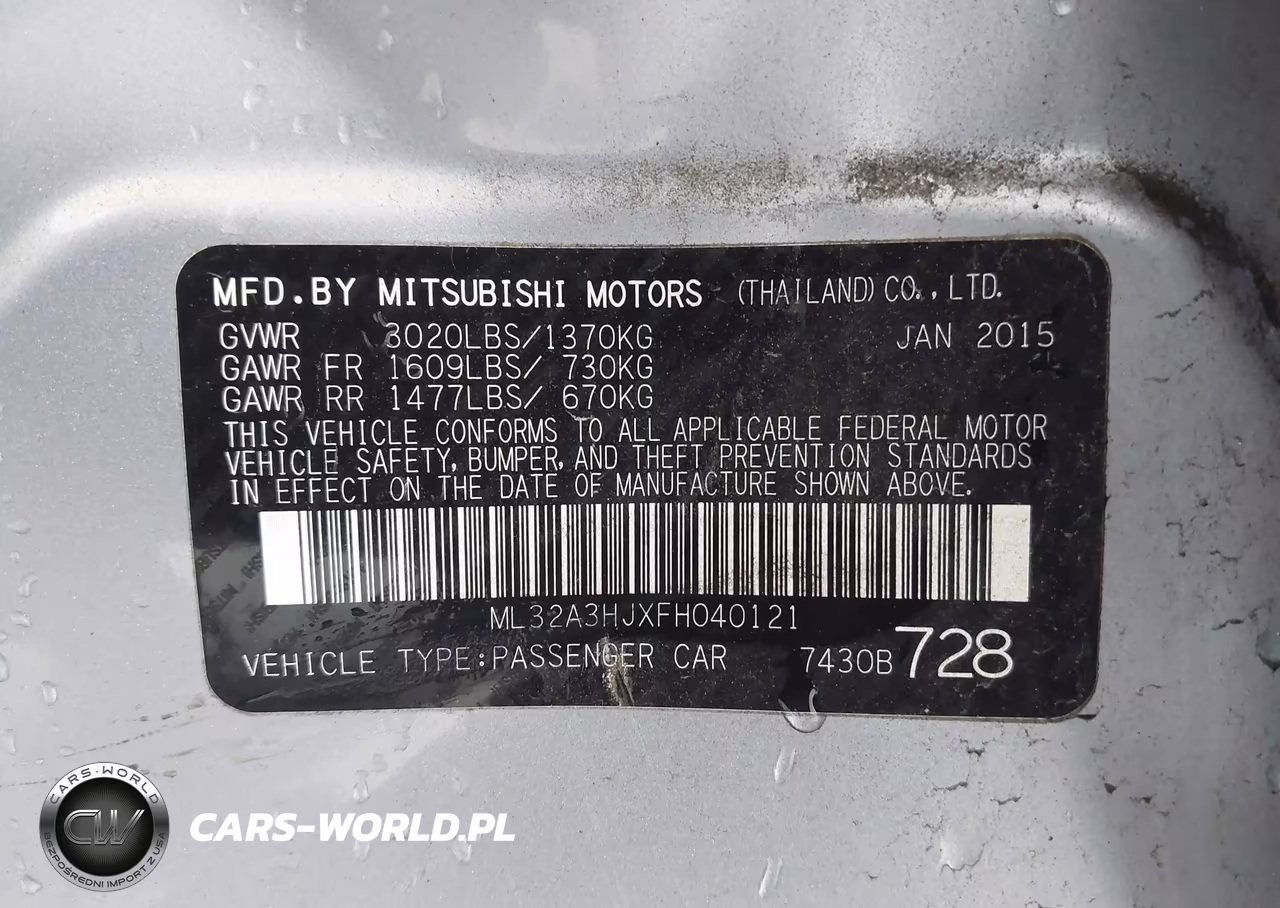 2015 Mitsubishi Mirage De VIN:ML32A3HJXFH040121 - 9