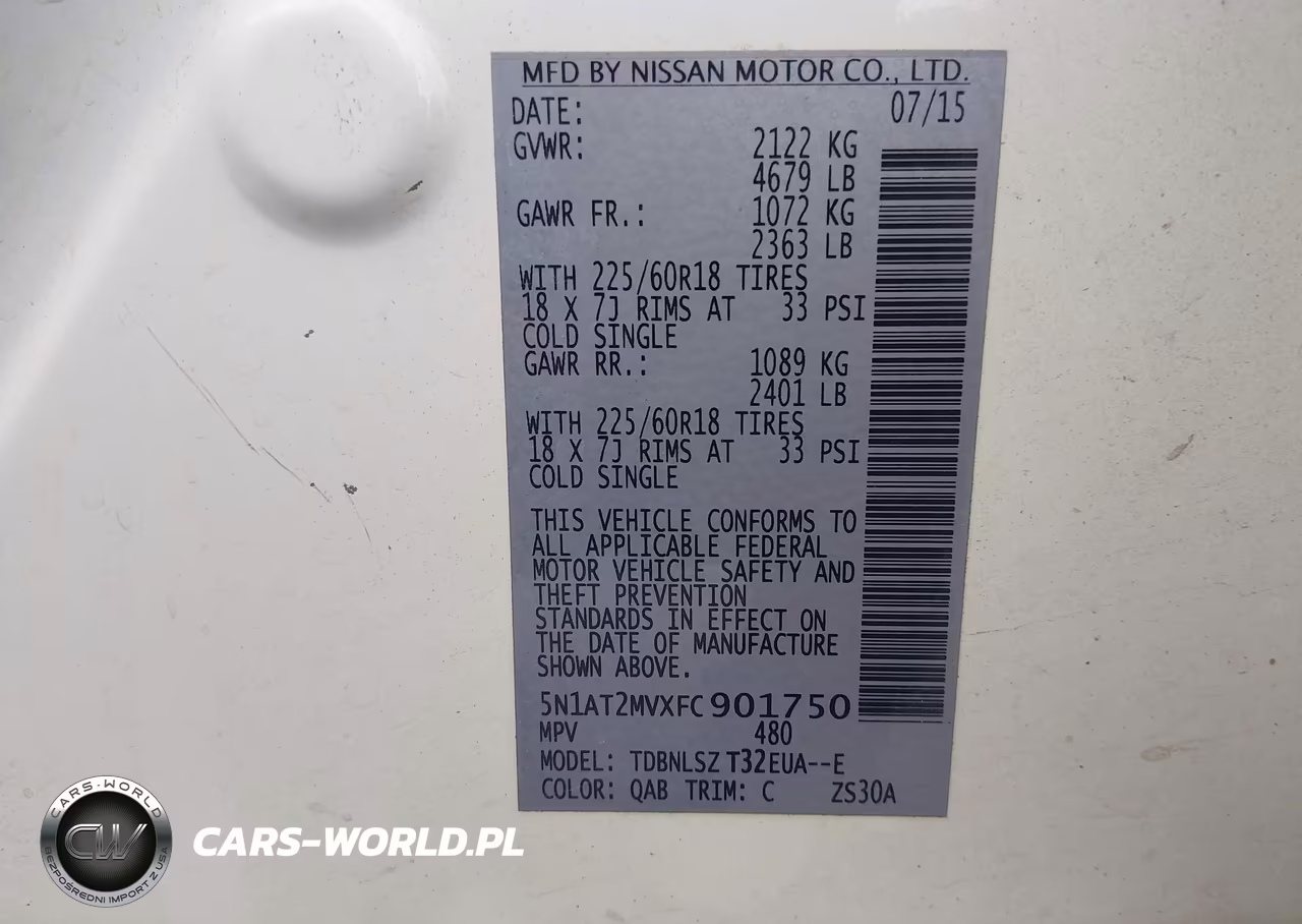 2015 Nissan Rogue Sl VIN:5N1AT2MVXFC901750 - 9