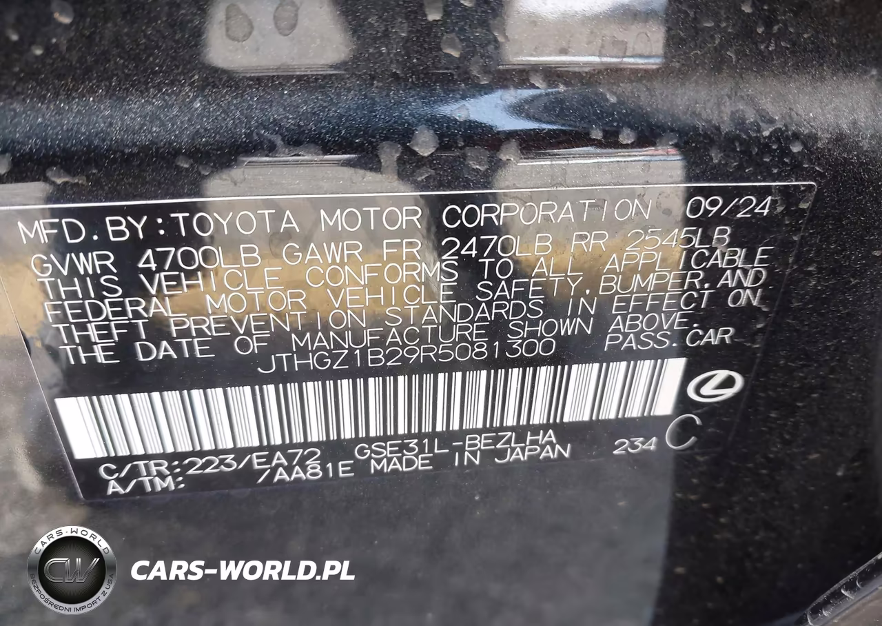 2024 Lexus Is 350 F Sport VIN:JTHGZ1B29R5081300 - 9