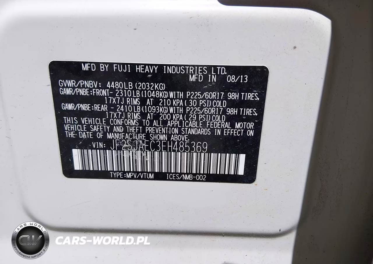 2014 Subaru Forester 2.5I Premium VIN:JF2SJAEC3EH485369 - 9