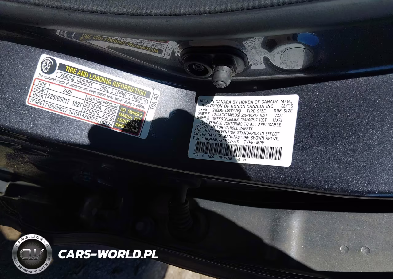 2016 Honda Cr-V Ex-L VIN:2HKRM4H79GH697301 - 9