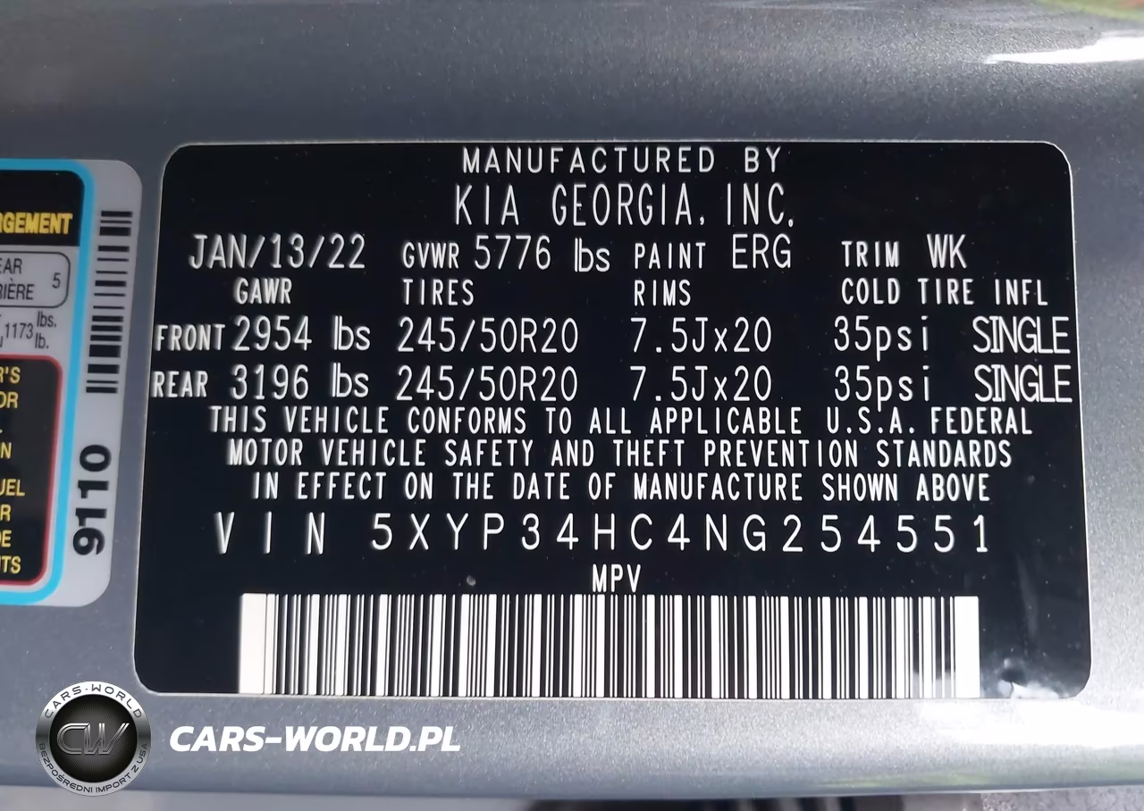 2022 Kia Telluride Ex VIN:5XYP34HC4NG254551 - 9