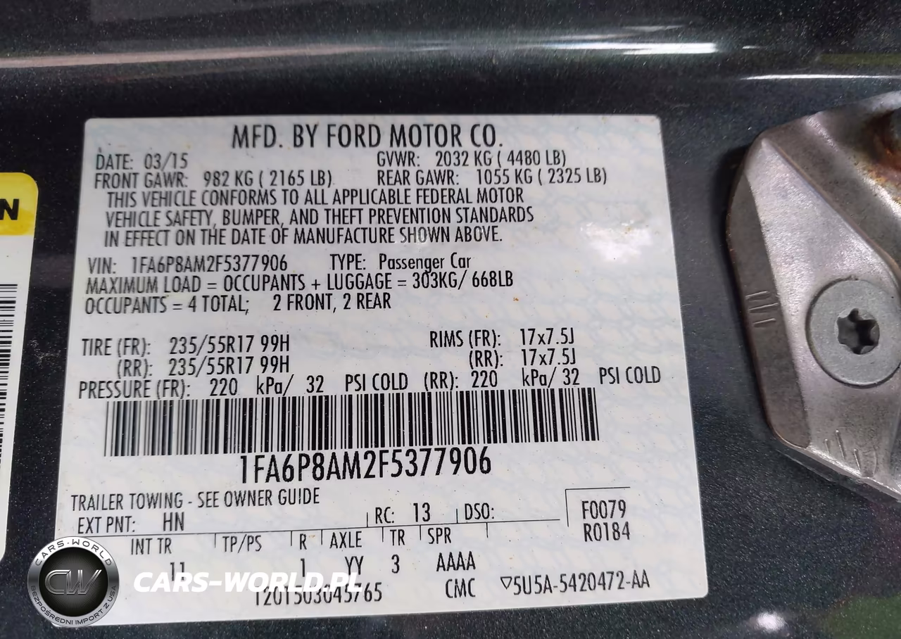 2015 Ford Mustang V6 VIN:1FA6P8AM2F5377906 - 9