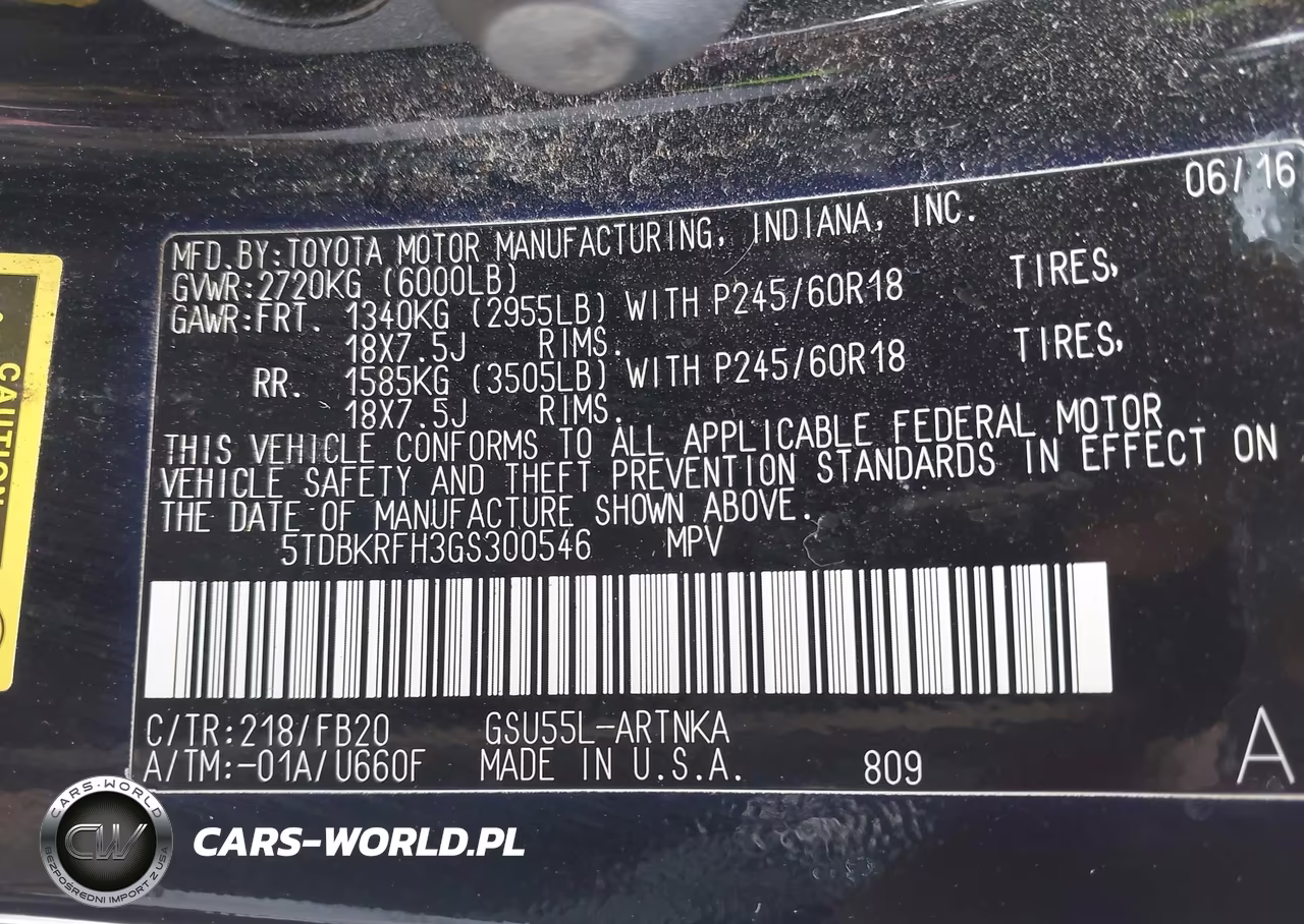 2016 Toyota Highlander Le V6 VIN:5TDBKRFH3GS300546 - 9
