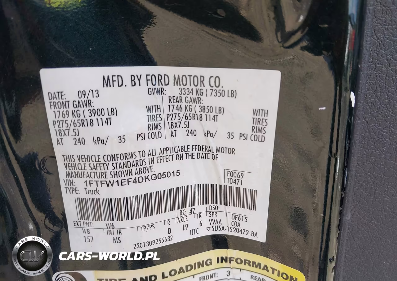 2013 Ford F-150 Xlt VIN:1FTFW1EF4DKG05015 - 9