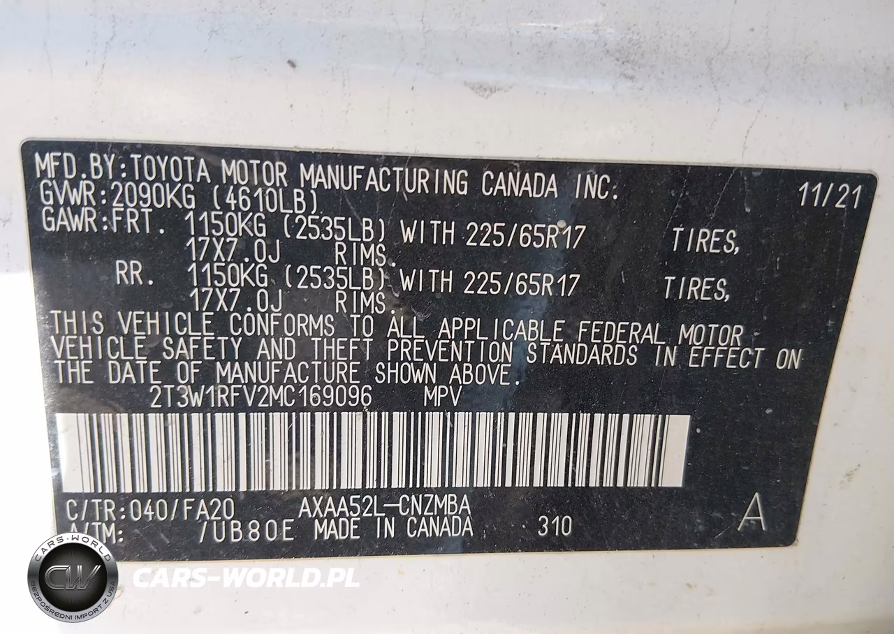 2021 Toyota Rav4 Xle VIN:2T3W1RFV2MC169096 - 9