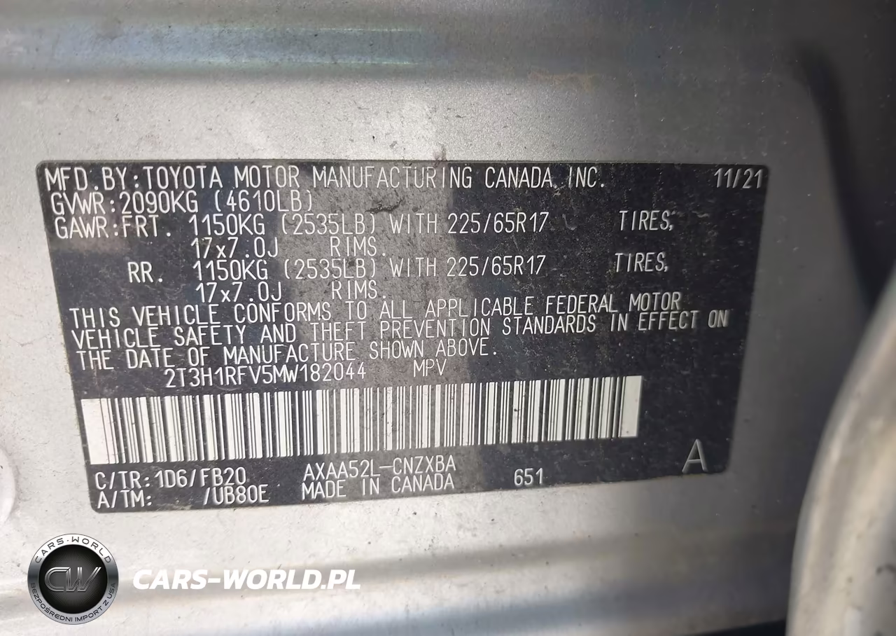 2021 Toyota Rav4 Le VIN:2T3H1RFV5MW182044 - 9