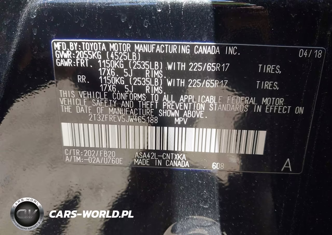 2018 Toyota Rav4 Le VIN:2T3ZFREV5JW465188 - 9