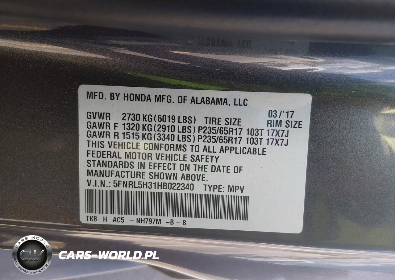 2017 Honda Odyssey Se VIN:5FNRL5H31HB022340 - 9