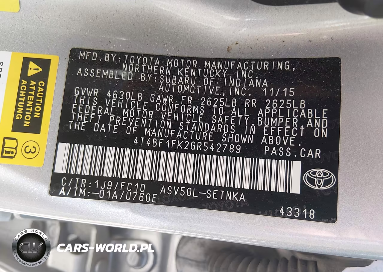 2016 Toyota Camry Le VIN:4T4BF1FK2GR542789 - 9