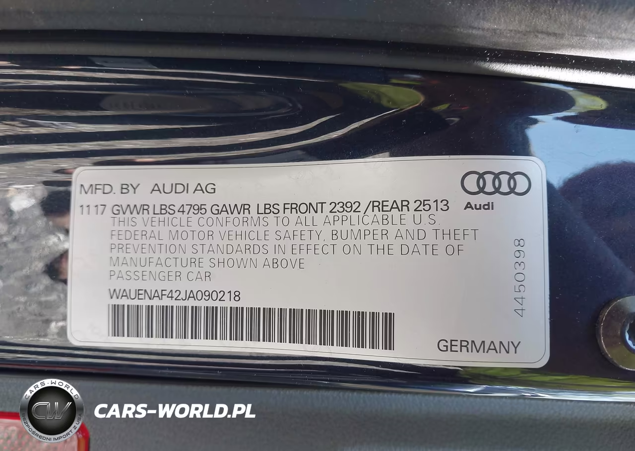 2018 Audi A4 VIN:WAUENAF42JA090218 - 9