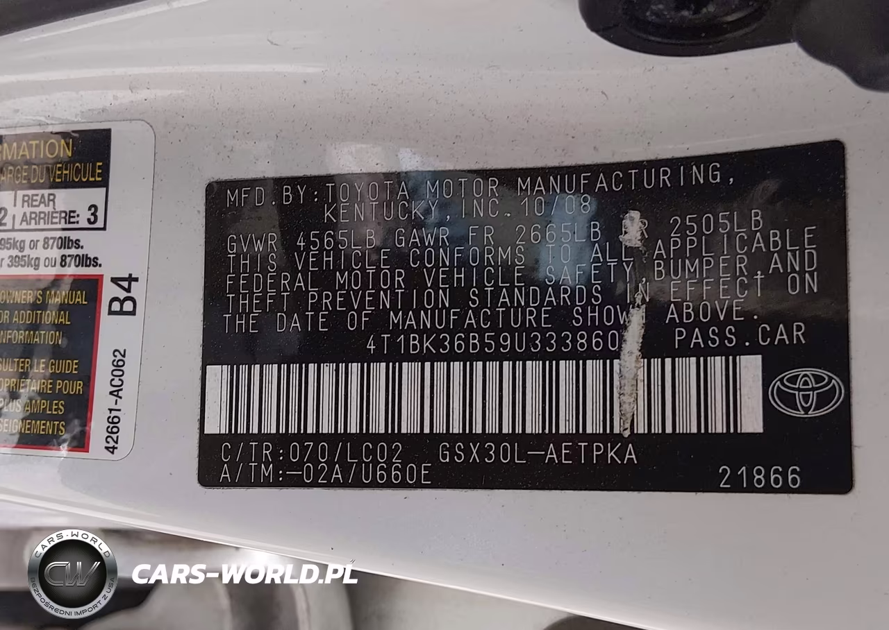 2009 Toyota Avalon Limited VIN:4T1BK36B59U333860 - 9