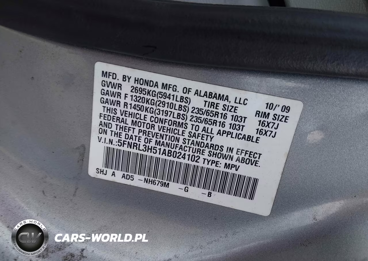 2010 Honda Odyssey Ex VIN:5FNRL3H51AB024102 - 9