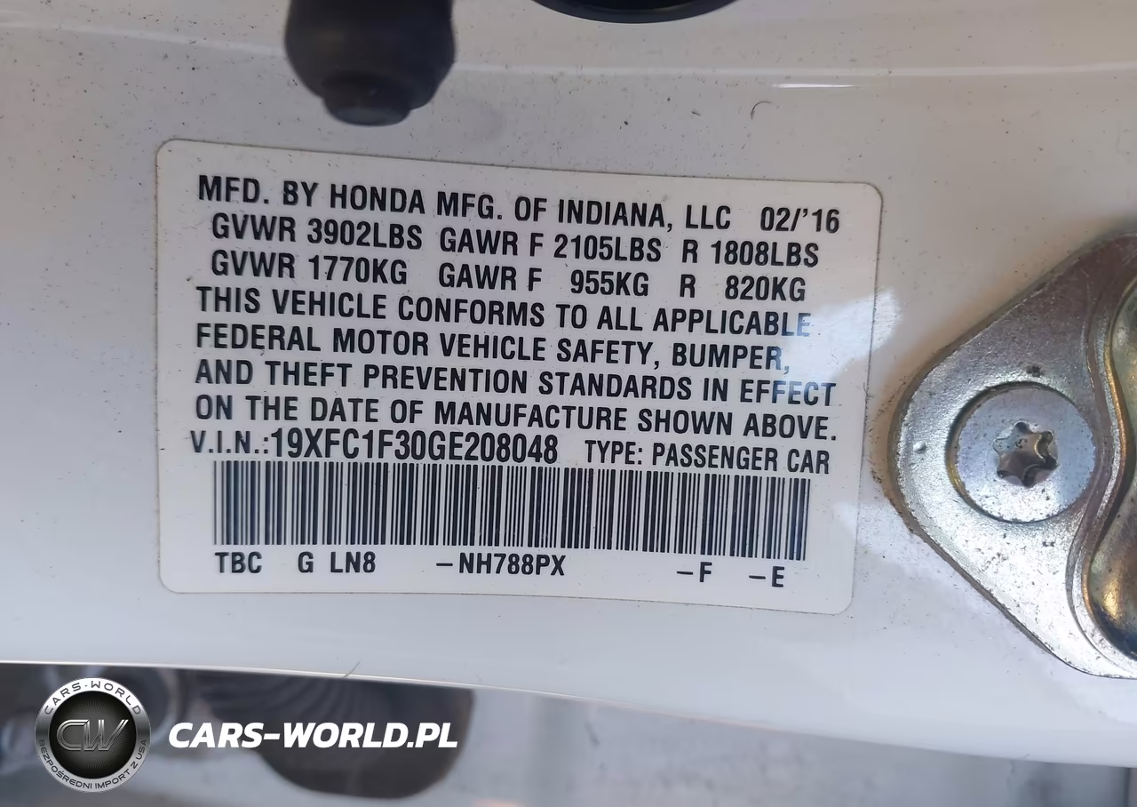 2016 Honda Civic Ex-T VIN:19XFC1F30GE208048 - 9