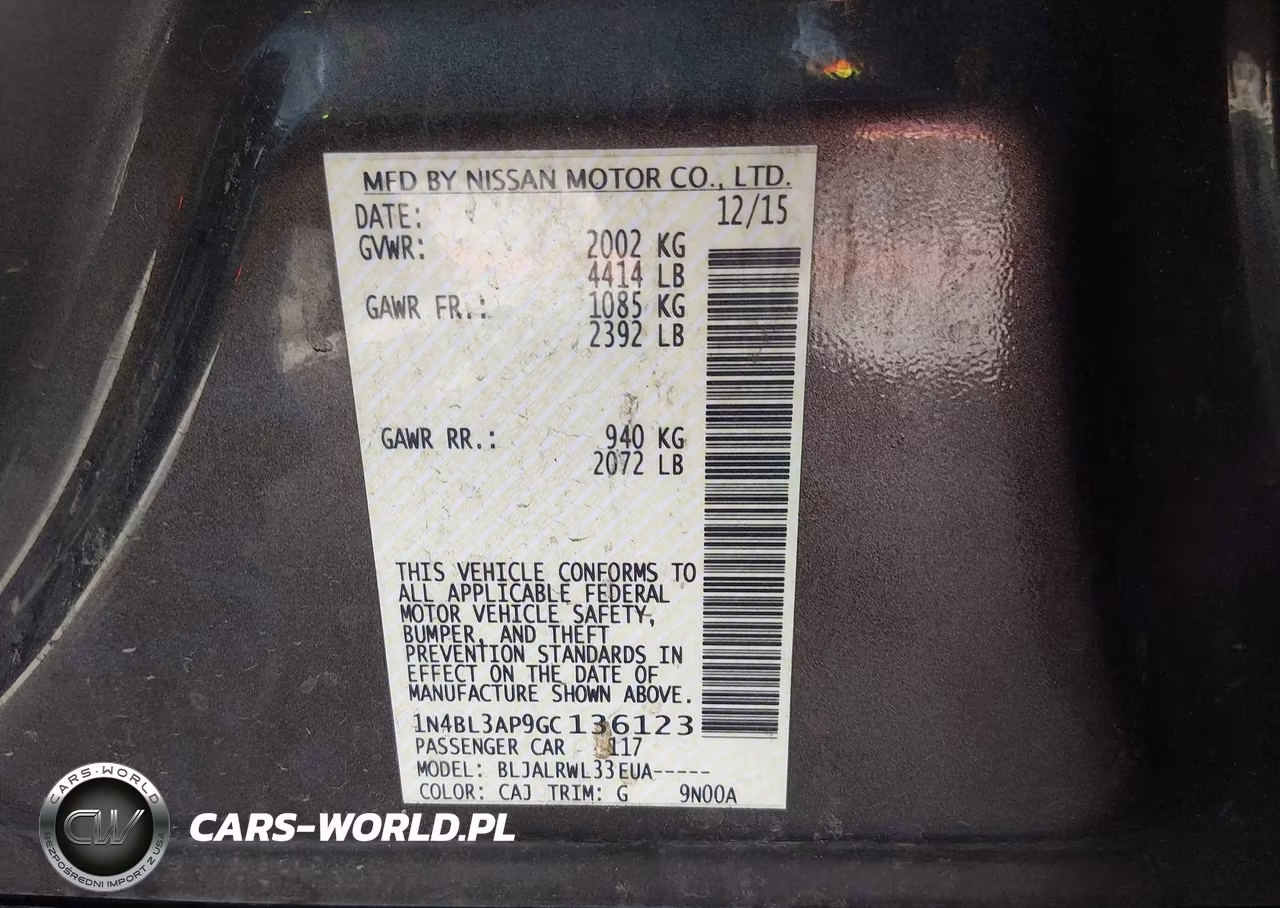 2016 Nissan Altima 3.5 Sl-3.5 Sr VIN:1N4BL3AP9GC136123 - 9
