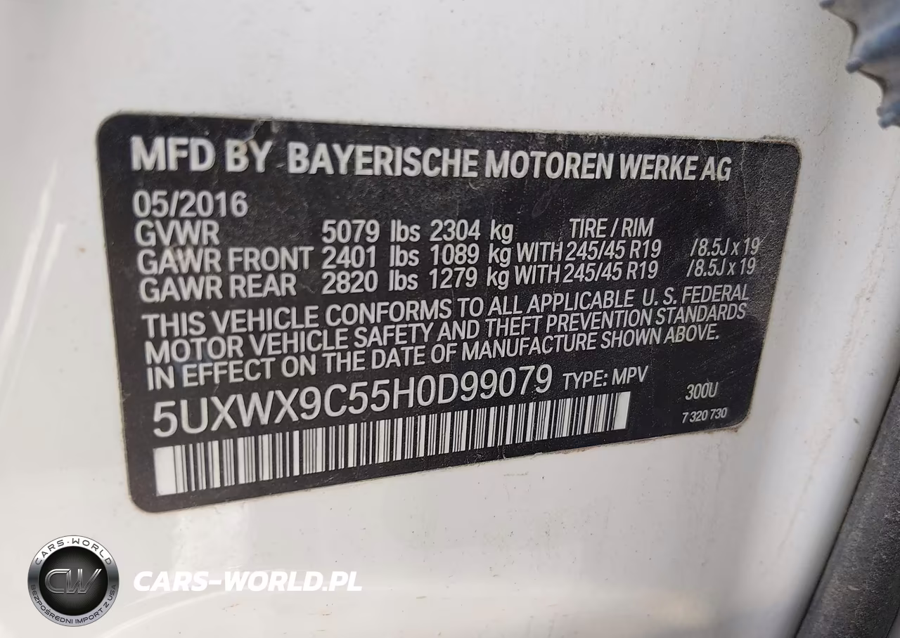 2017 BMW X3 xDrive28I VIN:5UXWX9C55H0D99079 - 9