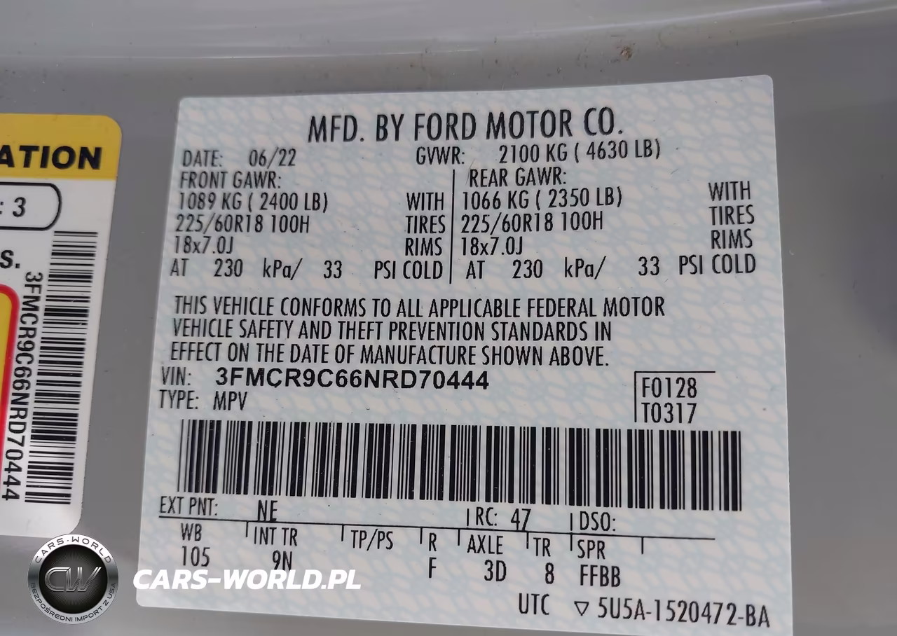2022 Ford Bronco Sport Outer Banks VIN:3FMCR9C66NRD70444 - 9