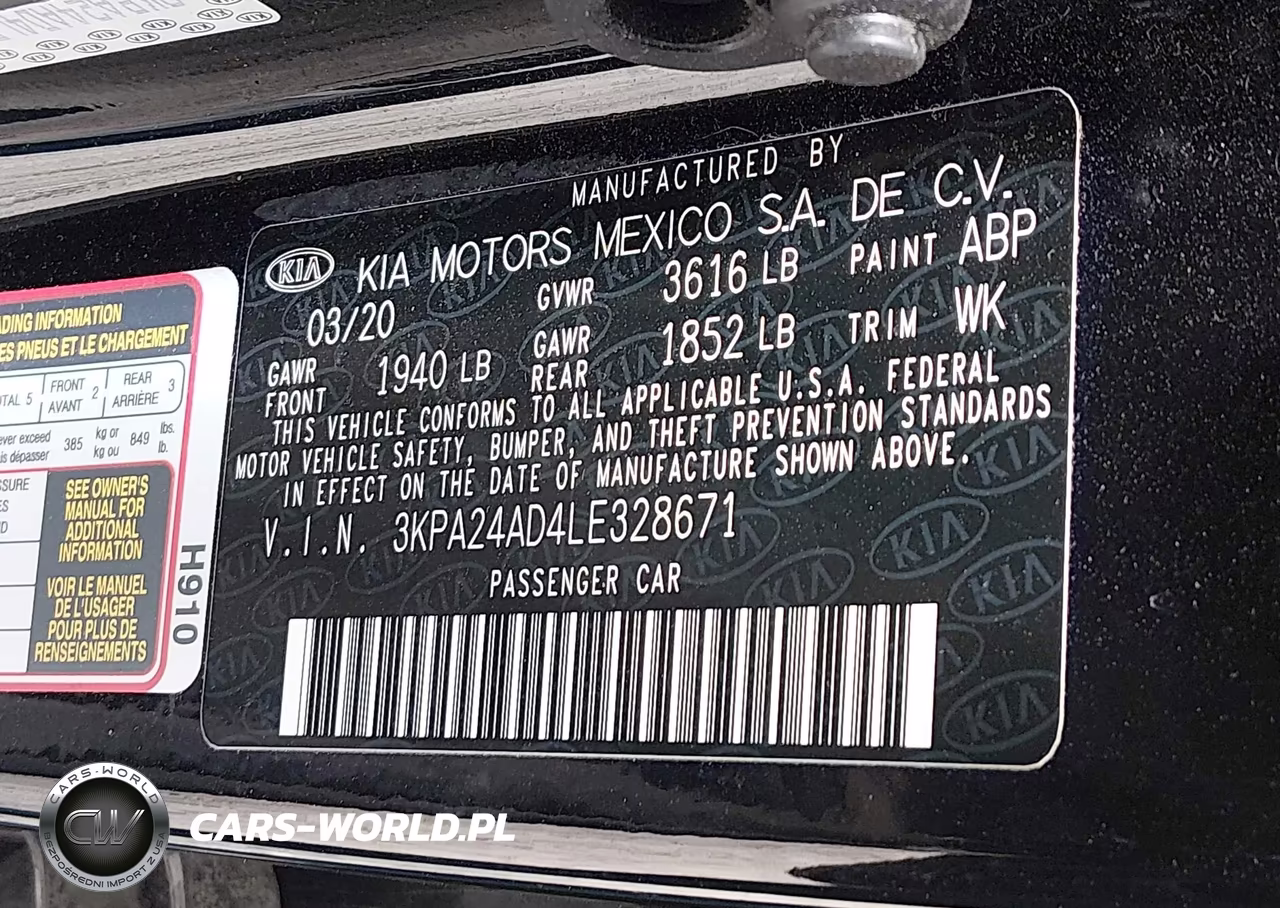 2020 Kia Rio Lx VIN:3KPA24AD4LE328671 - 9