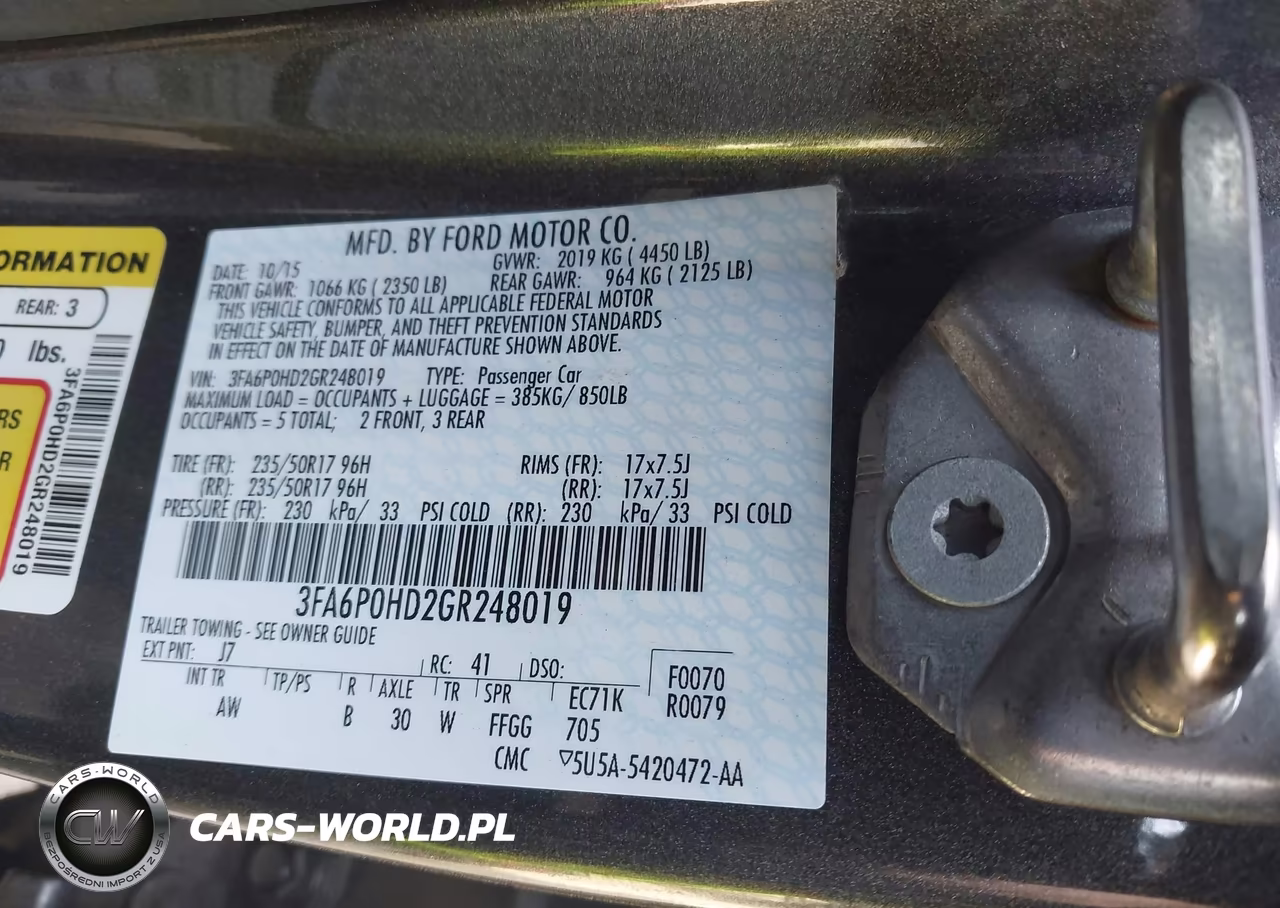 2016 Ford Fusion Se VIN:3FA6P0HD2GR248019 - 9