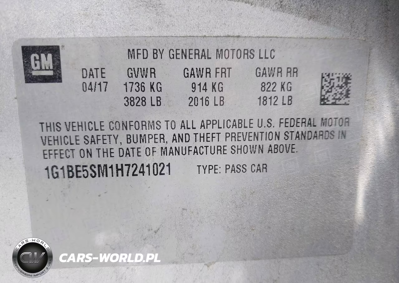 2017 Chevrolet Cruze Lt Auto VIN:1G1BE5SM1H7241021 - 9