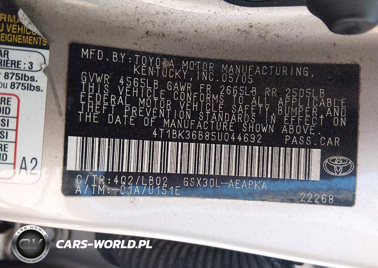 2005 Toyota Avalon Limited VIN:4T1BK36B85U044692 - 9