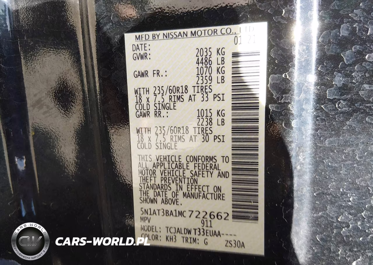 2021 Nissan Rogue Sv Fwd VIN:5N1AT3BA1MC722662 - 9