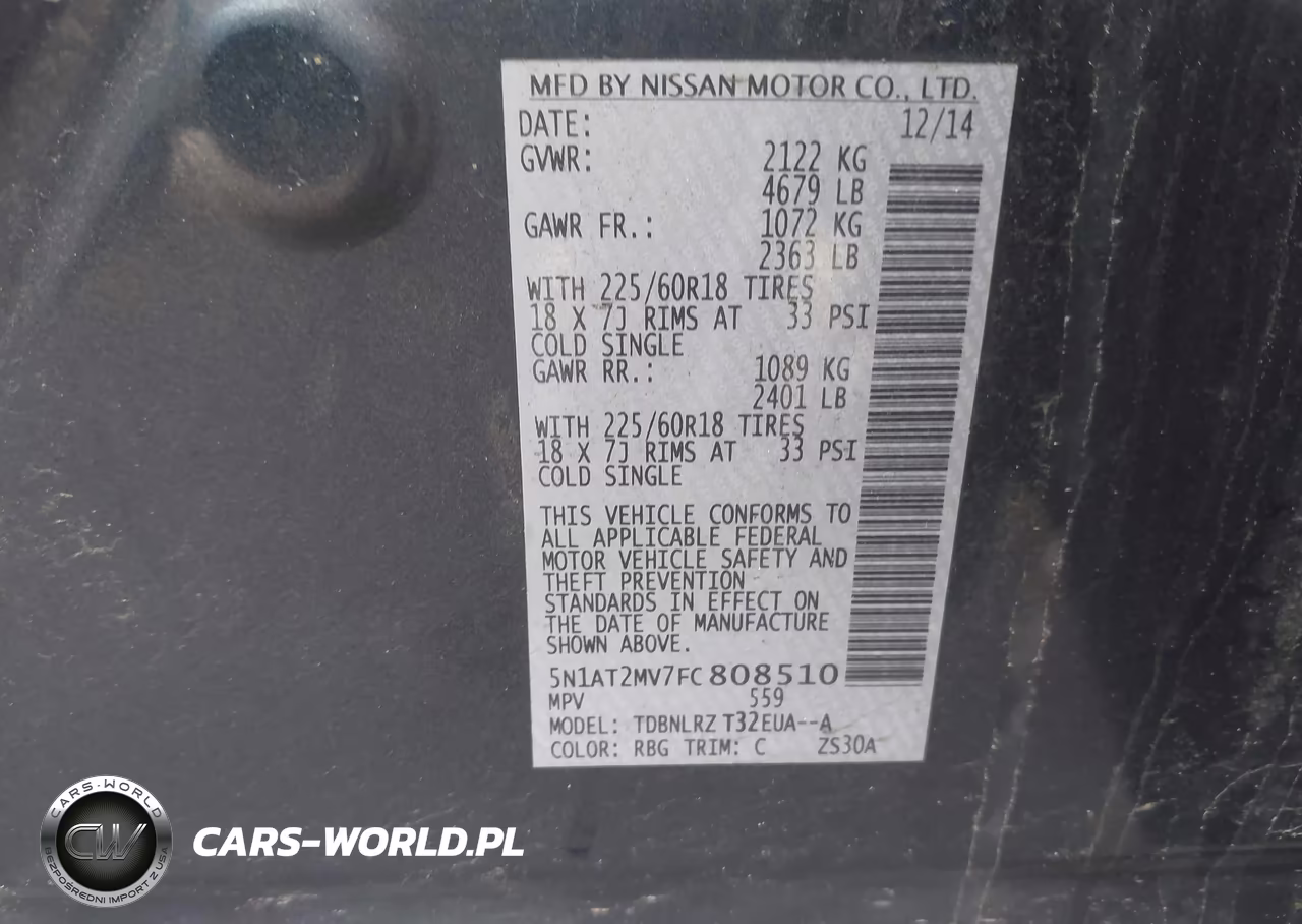 2015 Nissan Rogue Sl VIN:5N1AT2MV7FC808510 - 9