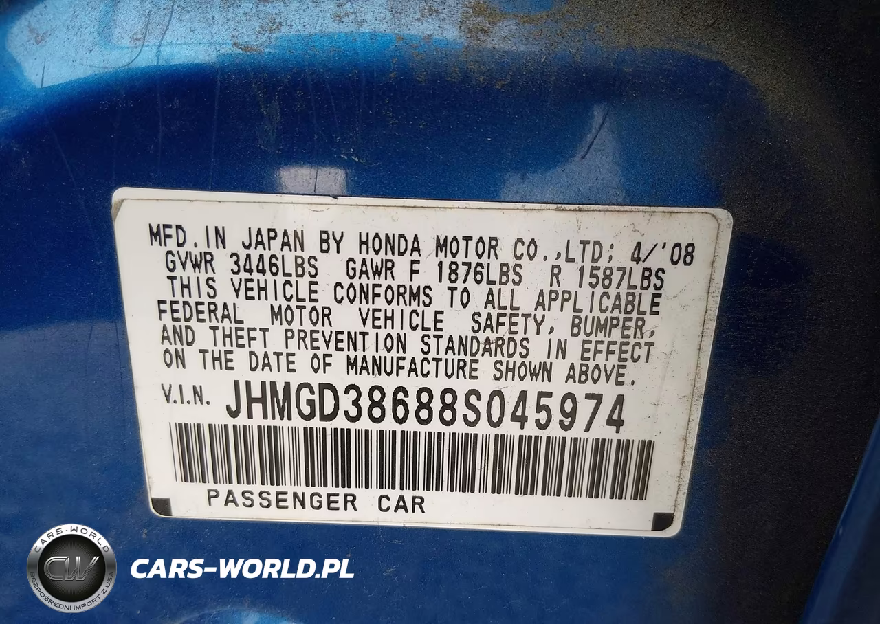 2008 Honda Fit Sport VIN:JHMGD38688S045974 - 9
