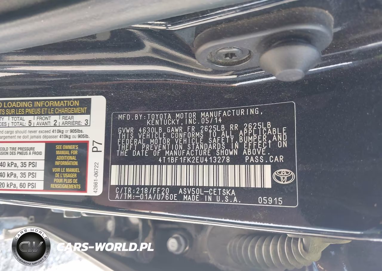 2014 Toyota Camry Se VIN:4T1BF1FK2EU413278 - 9
