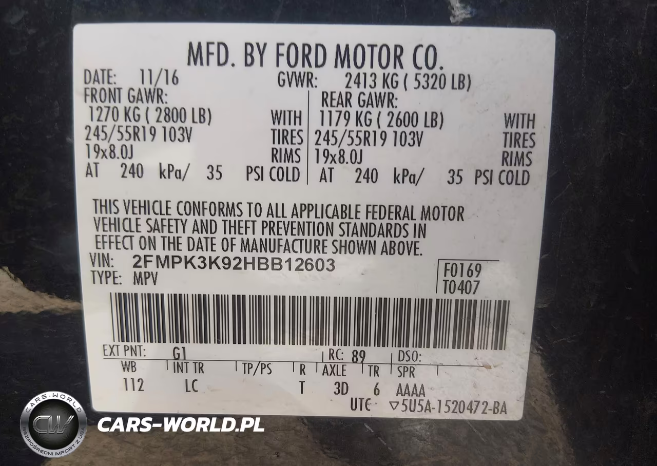 2017 Ford Edge Titanium VIN:2FMPK3K92HBB12603 - 9