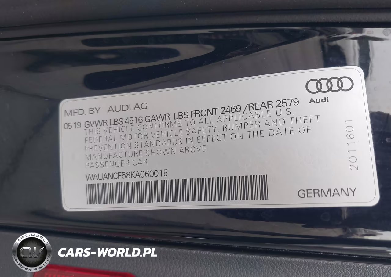 2019 Audi A5 45 Premium VIN:WAUANCF58KA060015 - 9