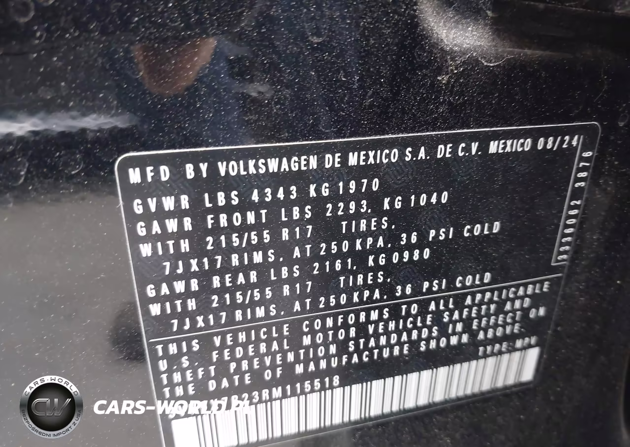 2024 Volkswagen Taos 1.5T S VIN:3VV5X7B23RM115518 - 9