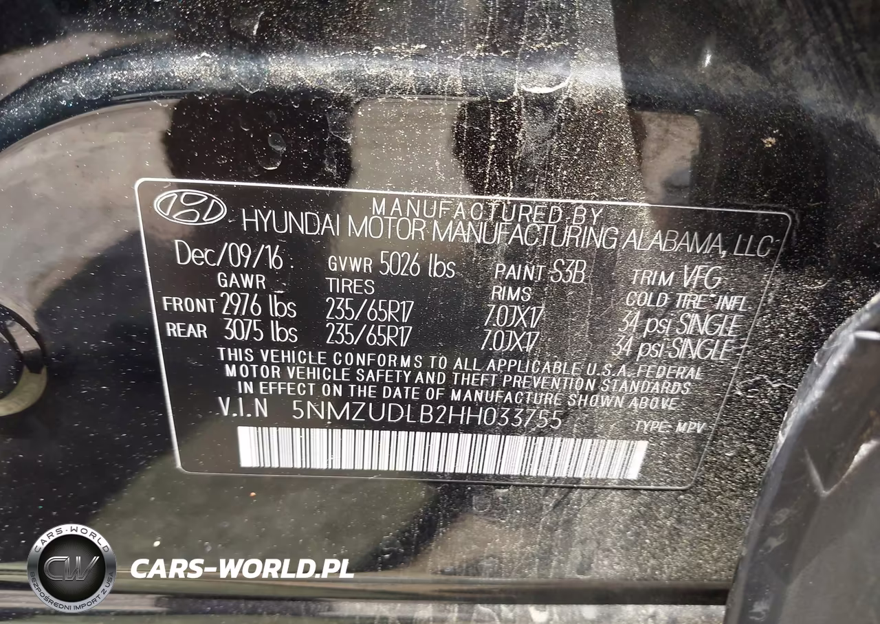 2017 Hyundai Santa Fe Sport 2.4L VIN:5NMZUDLB2HH033755 - 9